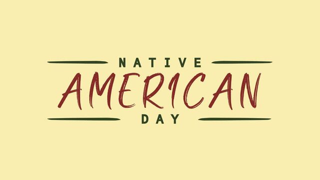 Native American Day Text Animation. Great for Native American Day Celebrations with transparent background, for banner, social media feed wallpaper stories