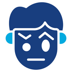 Skeptical icon vector image. Can be used for Human Emotions.