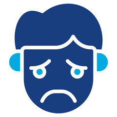 Worried icon vector image. Can be used for Human Emotions.