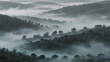 Mysterious Foggy Landscape
