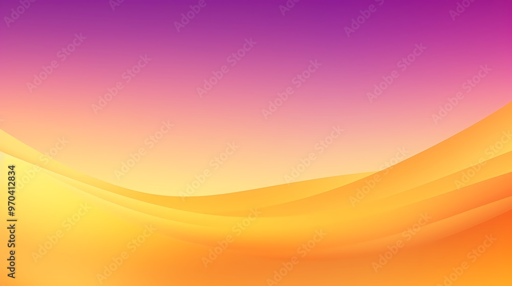 Poster yellow and purple gradient for background with smooth transition and copy space