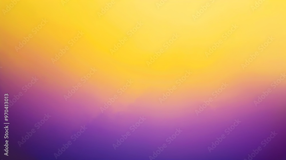 Poster yellow and purple gradient for background with smooth transition and copy space
