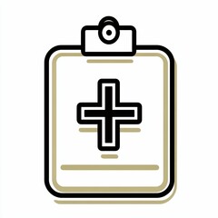Obraz premium The clipboard displays a prominent cross symbol, indicating its use in a medical context related to patient records and health documentation