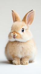 Fototapeta premium Rabbit against an isolated background, with its detailed fur and delicate form prominently displayed in a minimalistic environment.