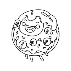 Donuts Character Birthday Cartoon Line art