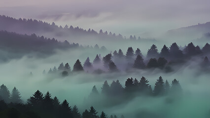 Abstract background of fog swirling in the air, blending with soft pastel colors like lavender, mint green, and sky blue