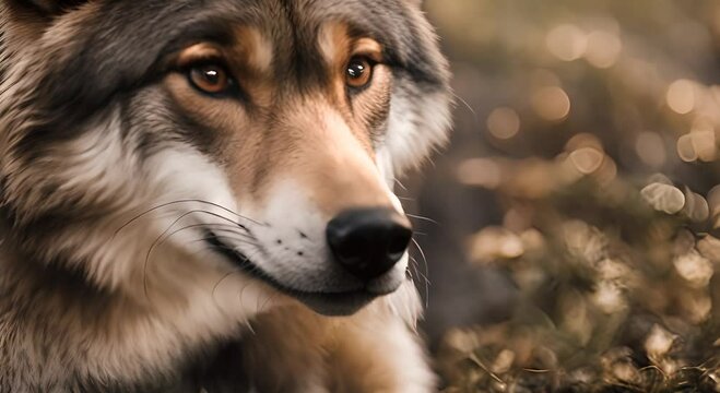 wolf close up cinematic footage  