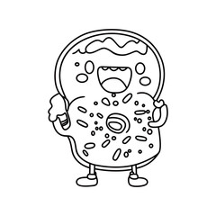Donuts Character Birthday Cartoon Line art