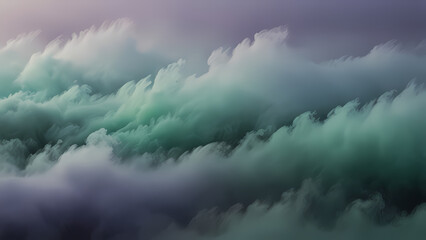 Fototapeta premium Abstract background of fog swirling in the air, blending with soft pastel colors like lavender, mint green, and sky blue