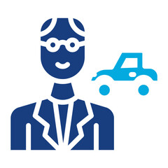 Driving Instructor icon vector image. Can be used for Driving School.