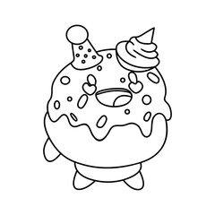 Donuts Character Birthday Cartoon Line art