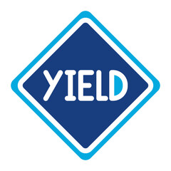 Yield Sign icon vector image. Can be used for Driving School.