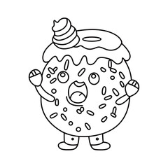 Donuts Character Birthday Cartoon Line art