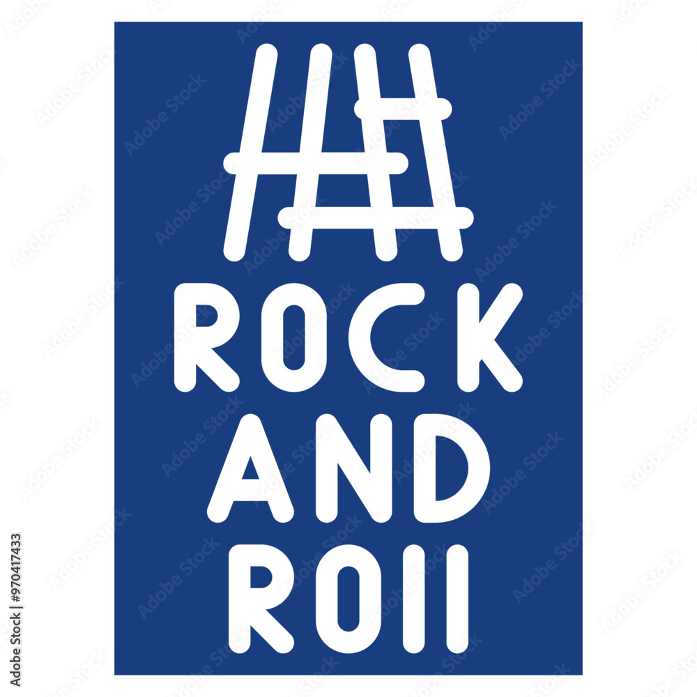 Poster rock and roll hall of fame icon vector image. can be used for rock and roll.