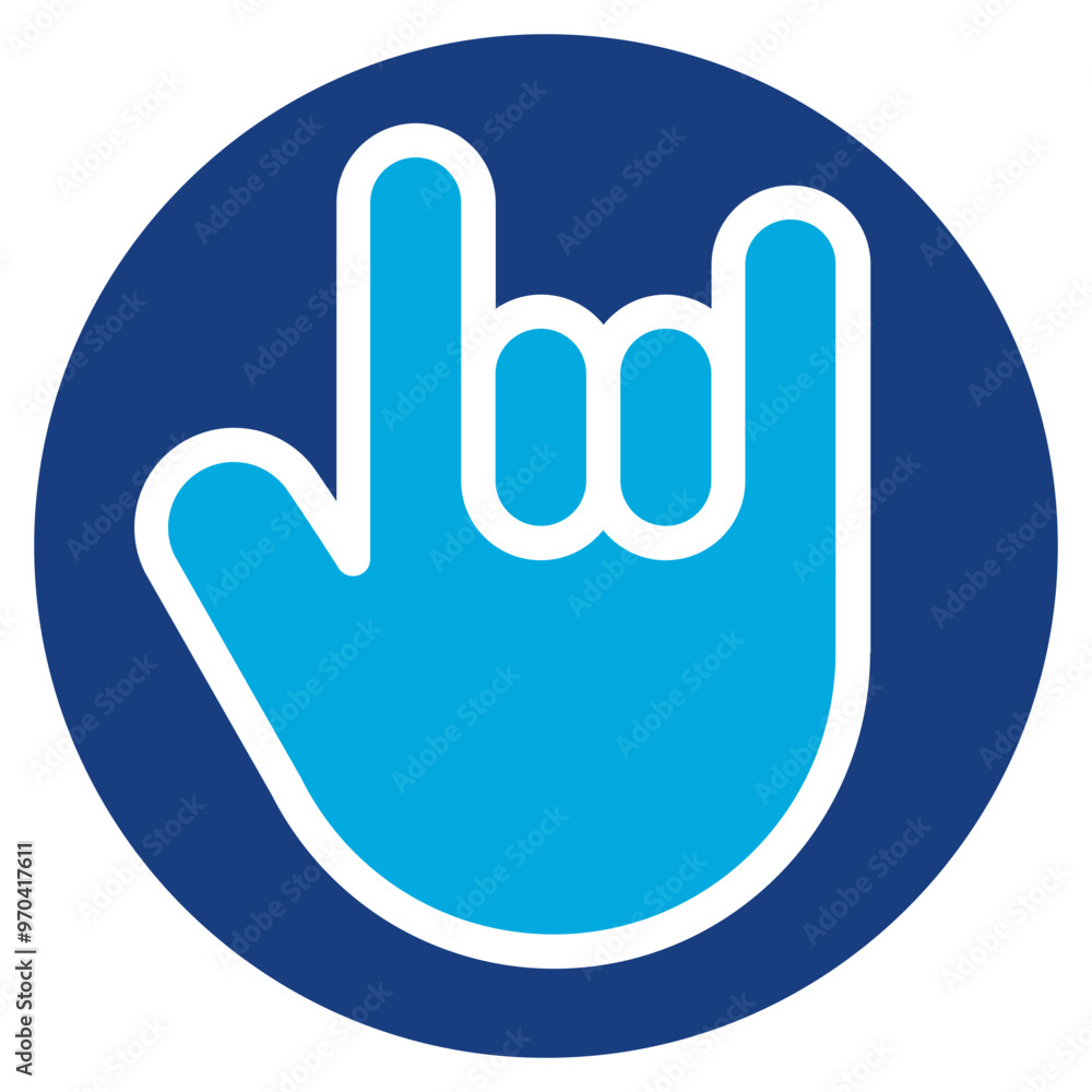 Wall mural Rock Hand Gesture icon vector image. Can be used for Rock and Roll.