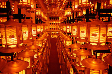 Torodo Hall, the Hall of Lanterns, in Okunoin, Wakayama, Japan