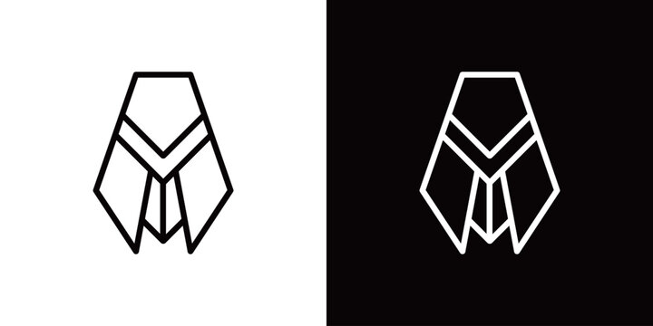 折り紙のセミのシンプルなラインアイコン