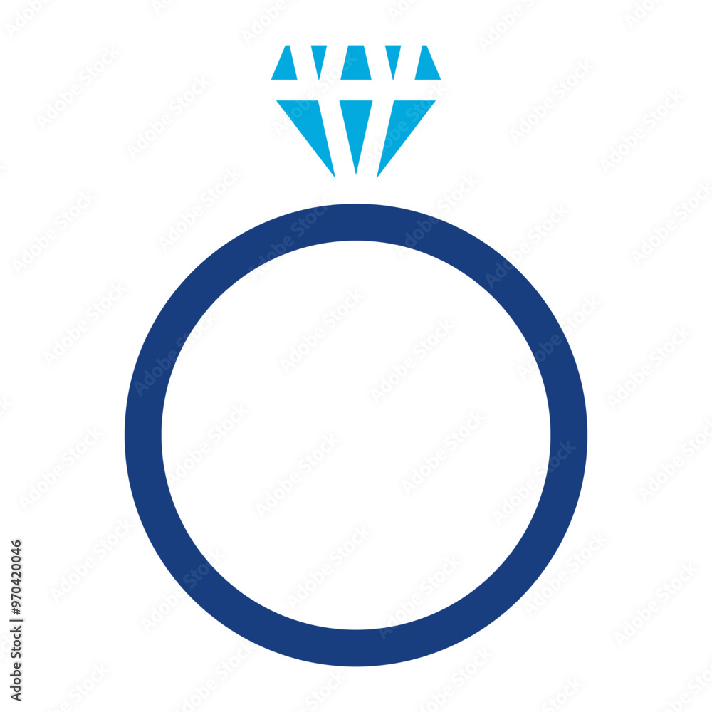 Poster gemstone ring icon vector image. can be used for mining and crafting.
