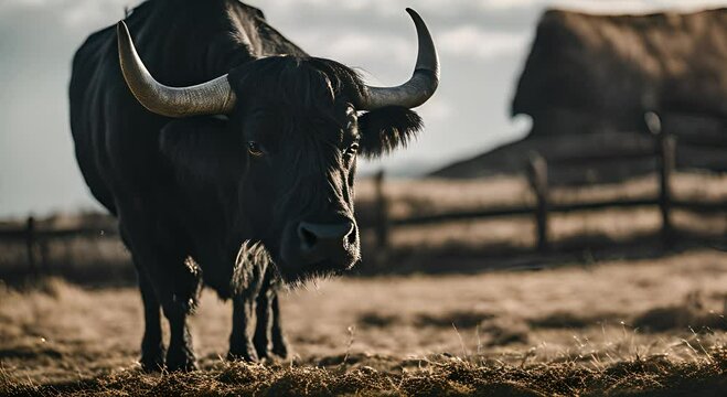 The fierce face of the black bull