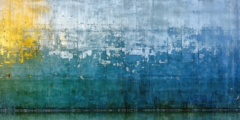 Fototapeta premium A textured wall featuring a stunning gradient of blue and yellow hues, perfect for backgrounds or artistic projects.