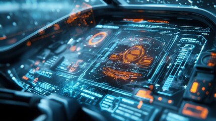 Fototapeta premium holographic HUD plane, suitable for use in hud and science fiction projects 