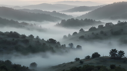 Fototapeta premium Mysterious Foggy Landscape