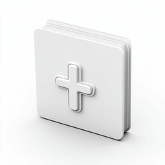 Fototapeta premium The sleek, white plus sign displays simplicity and elegance, evoking ideas of positivity and addition in modern design spaces, icon