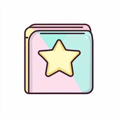 Obraz premium The book with a star design rests on a pristine background, perfect for creative projects, children's education, or playful storytelling, icon