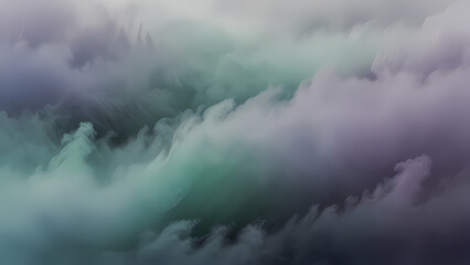 Obraz premium Abstract background of fog swirling in the air, blending with soft pastel colors like lavender, mint green, and sky blue
