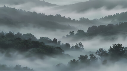 Fototapeta premium Mysterious Foggy Landscape