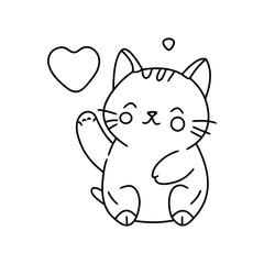 Cat with love, Line art