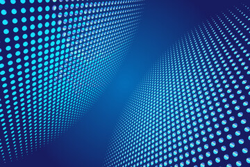 Fototapeta premium Color Half-tone blue polka dots spherical shape background 