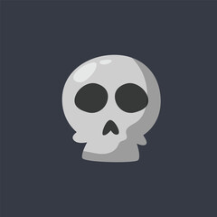 skull head in flat vector design.