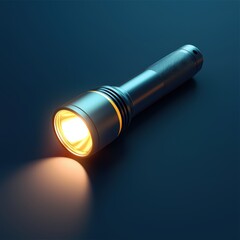 A flashlight shines brightly.