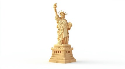 Statue of Liberty (USA) clipart, element, 3D illustration, realistic, isolated on white background