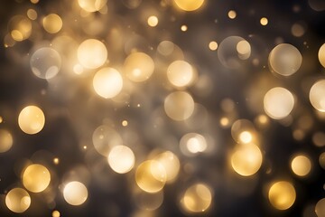 Obraz premium Silver and gold bokeh lights sparkling like stars in the night sky with a cosmic feel, Ai Generated