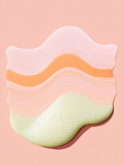 Fototapeta premium swatch of a thick, waxy cleansing balm on simple background, skincare product illustration
