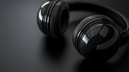 Black wireless headphones on a dark background, showcasing modern and sleek design for music and audio enthusiasts.