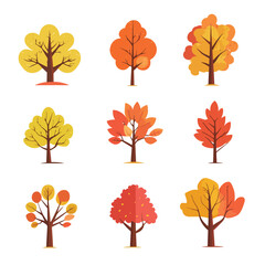 Obraz premium Set of earthy tone trees