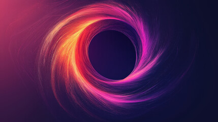 A vibrant circular shape with swirling colors creates mesmerizing effect