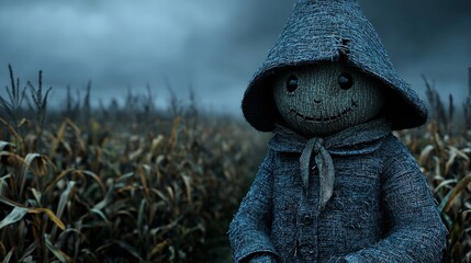 Creepy Scarecrow in a Cornfield