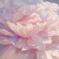 Delicate pink flower with dew