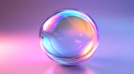 Iridescent Sphere on Gradient Background