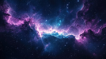 A cosmic landscape with grainy gradient sky filled with vibrant colors