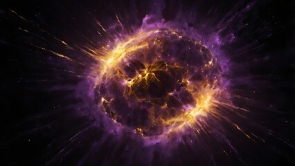 Obraz premium Explosion of a colorful supernova in the galaxy with a black hole in the middle