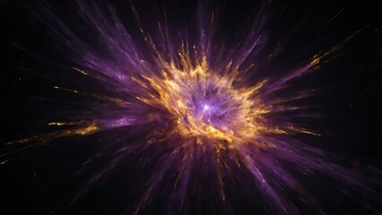 Fototapeta premium Explosion of a colorful supernova in the galaxy with a black hole in the middle