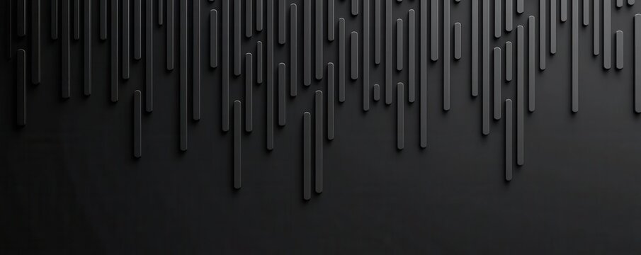 Binary code cascading vertically in light gray on a solid black background, offering a simple and clean technologythemed design