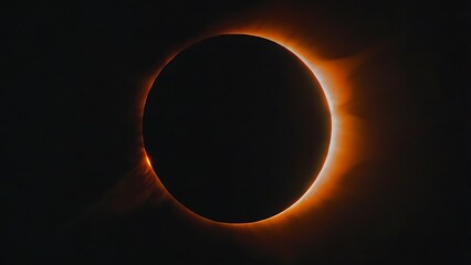 Obraz premium High quality image of red eclipse in the dark sky, space and astronomy concept, dark with red theme astronomical view