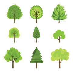 Fototapeta premium Set of Green trees