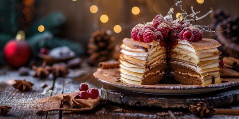 Gingerbread Spice Crepe Ombre Cake